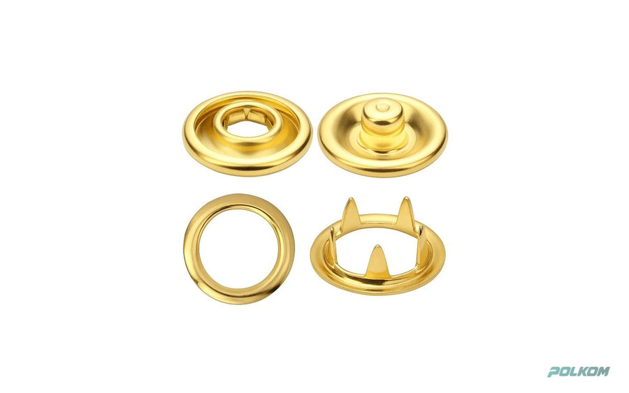 Brass Prong Snap Buttons in 5 Colours – Gold, Light Gold, Nickel, Black Oxide and Gunmetal