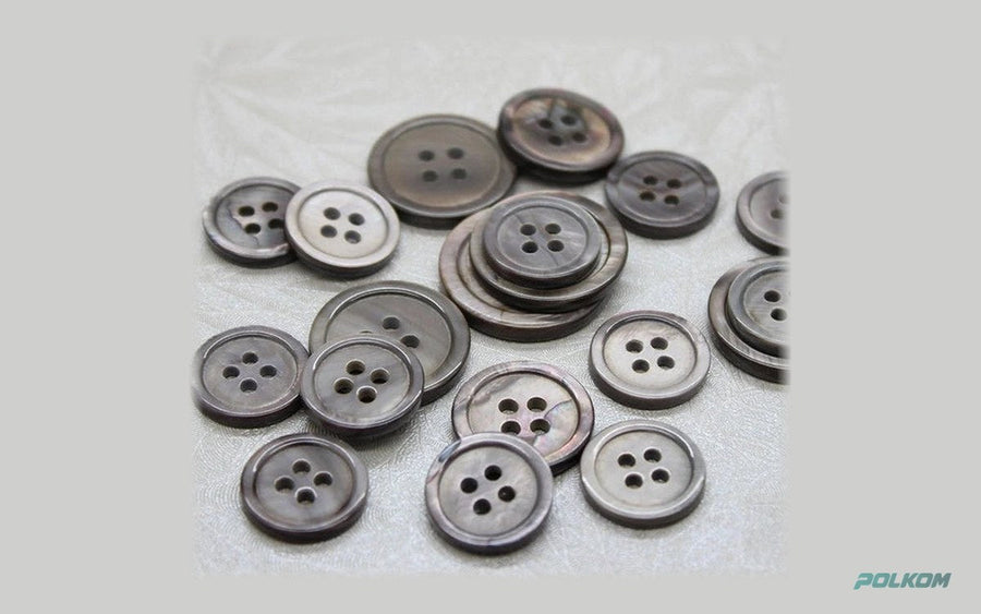 Grey Trocas Shell Buttons for Suits – Classic Shape, Natural Mother of Pearl from the Ocean