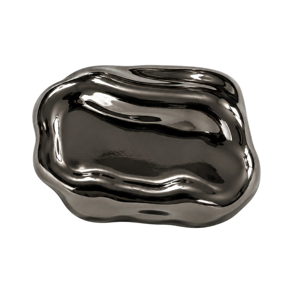 Метално копче „Правоъгълно с вълнообразен релеф“ MB-30 – Гън метал
