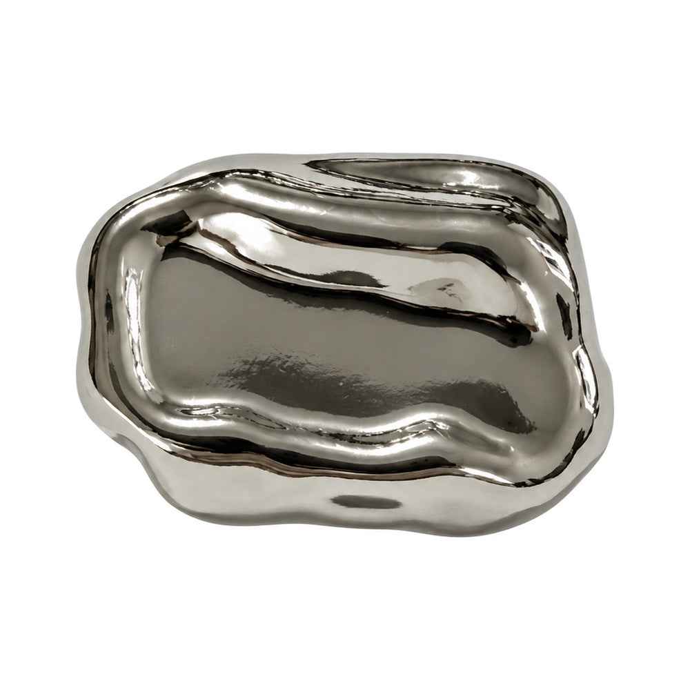 Botão de metal «Retangular com relevo ondulado» MB-30 – Cor níquel (nickel free)