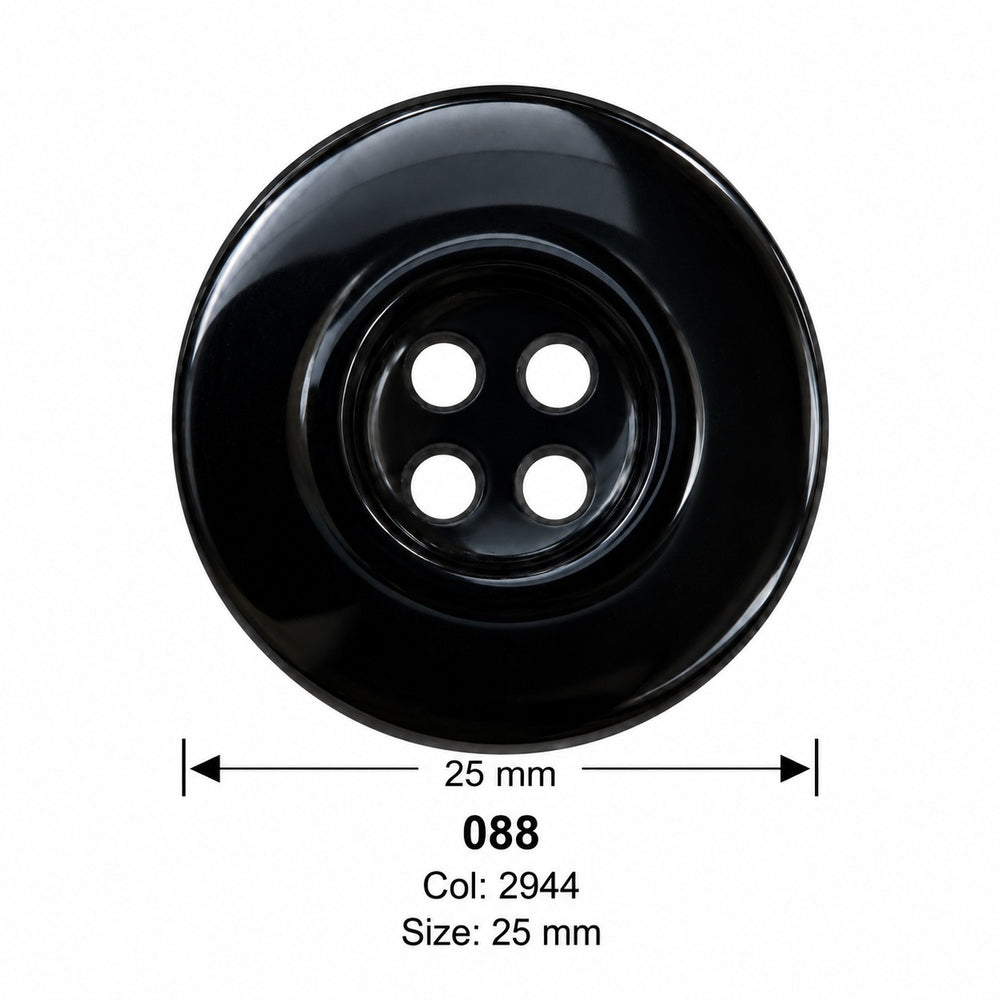 Полиестерно копче 088 col 2944 – 4 отвора, черно – код и размер