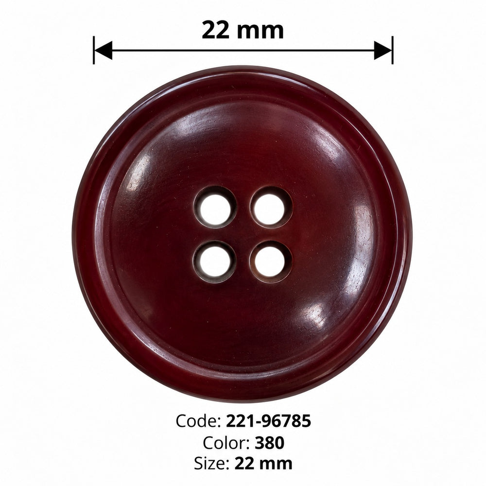 Полиестерно копче 221-96785 col 380 – 4 отвора, бордо – код и размер
