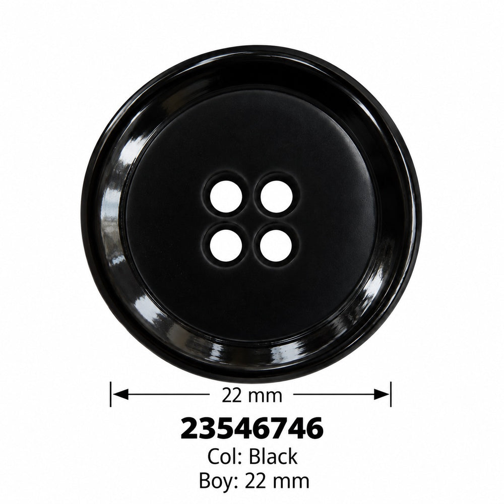 Полиестерно копче 23546746 col Black – 4 отвора, черно – код и размер