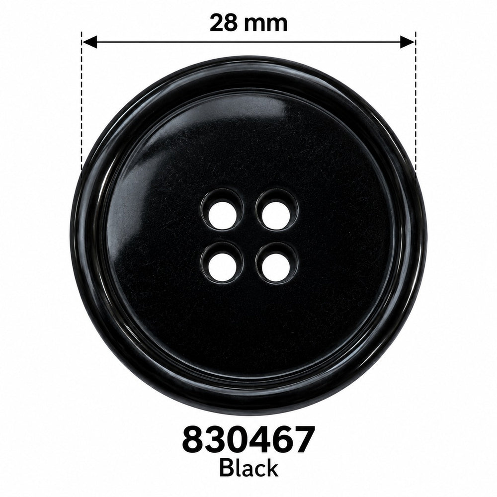 Полиестерно копче 830467 col Black – 4 отвора, черно – код и размер