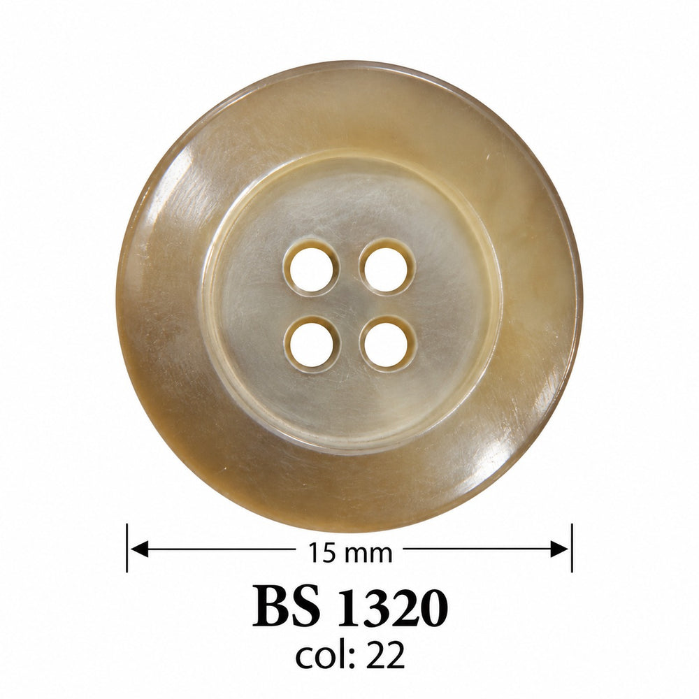 Полиестерно копче BS 1320 col 22 – 4 отвора, кафяво – код и размер