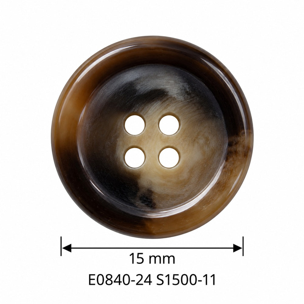 Полиестерно копче E0840 col S1500-11 – 4 отвора, кафяво – код и размер