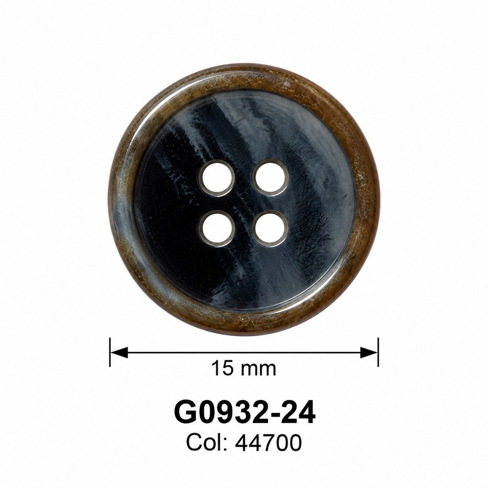 Полиестерно копче G0932-24 col 44700 – 4 отвора, черно – код и размер