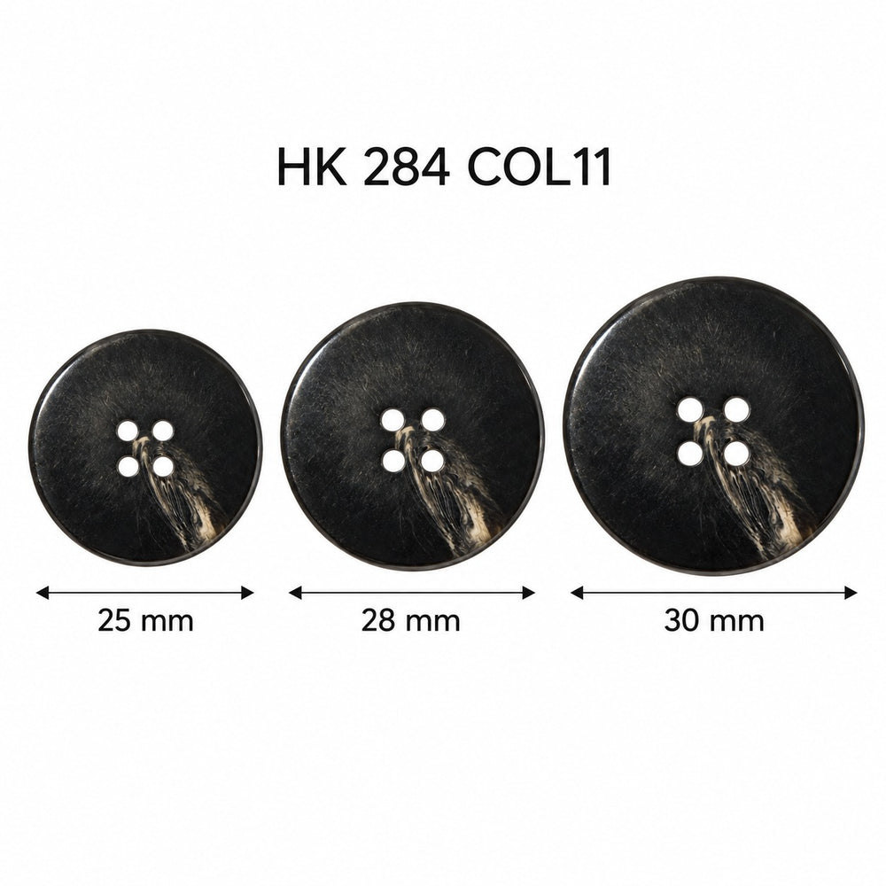 Полиестерно копче HK 284 col COL11 – 4 отвора, черно – код и размер