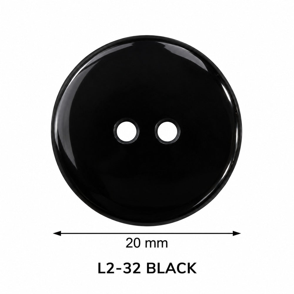 Полиестерно копче L2 col BLACK – 2 отвора, черно – код и размер