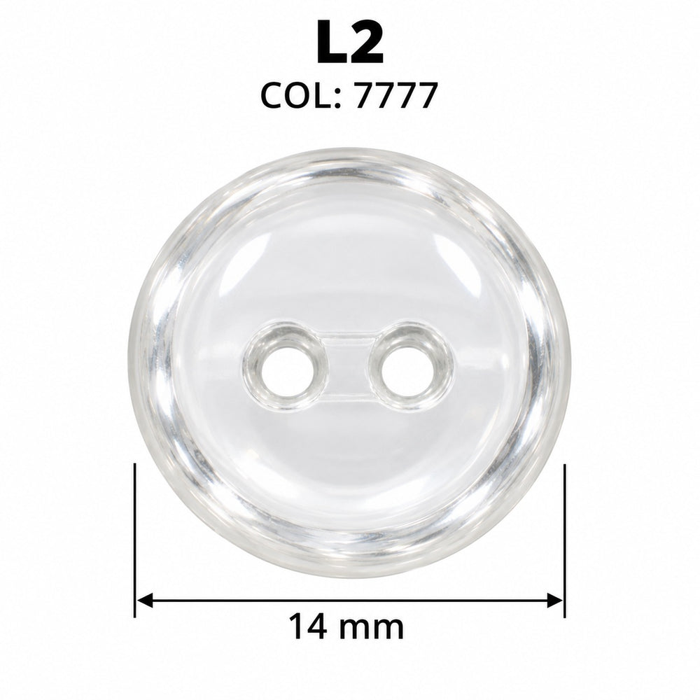 Полиестерно копче L2 col 7777 – 2 отвора, бяло – код и размер