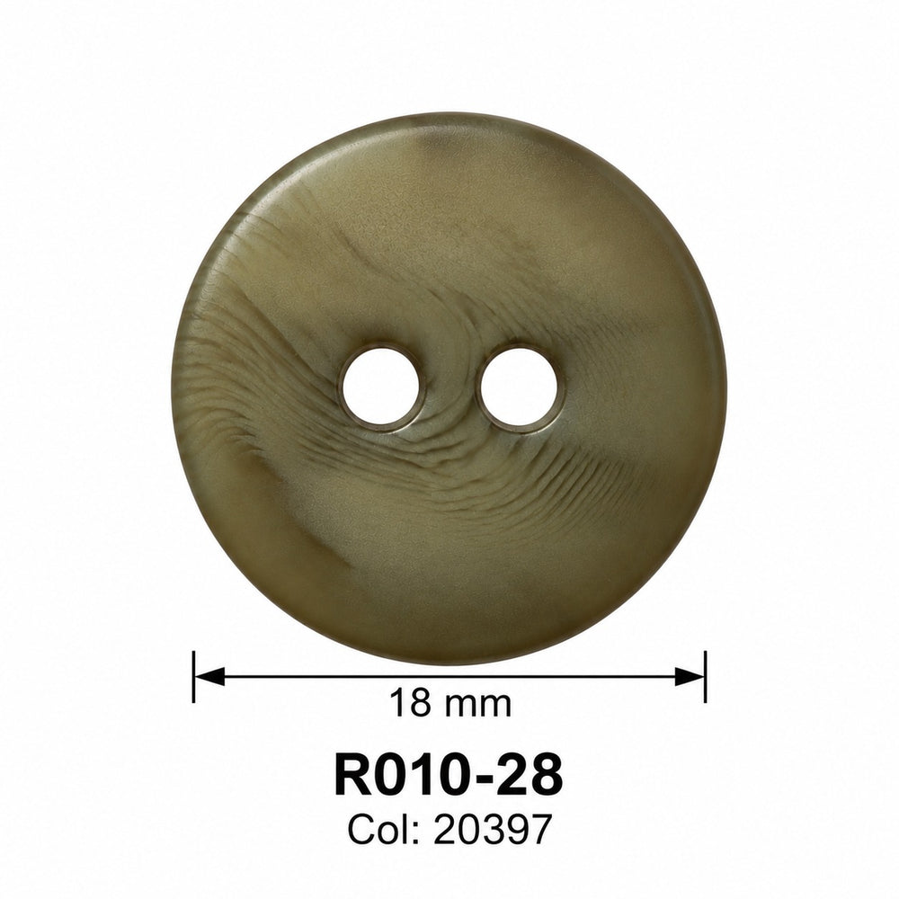 Полиестерно копче R010-28 col 20397 – 2 отвора, маслинено – код и размер