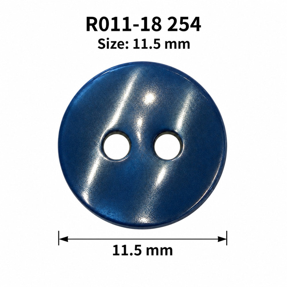 Полиестерно копче R011-18 col 254 – 2 отвора, тъмносиньо – код и размер