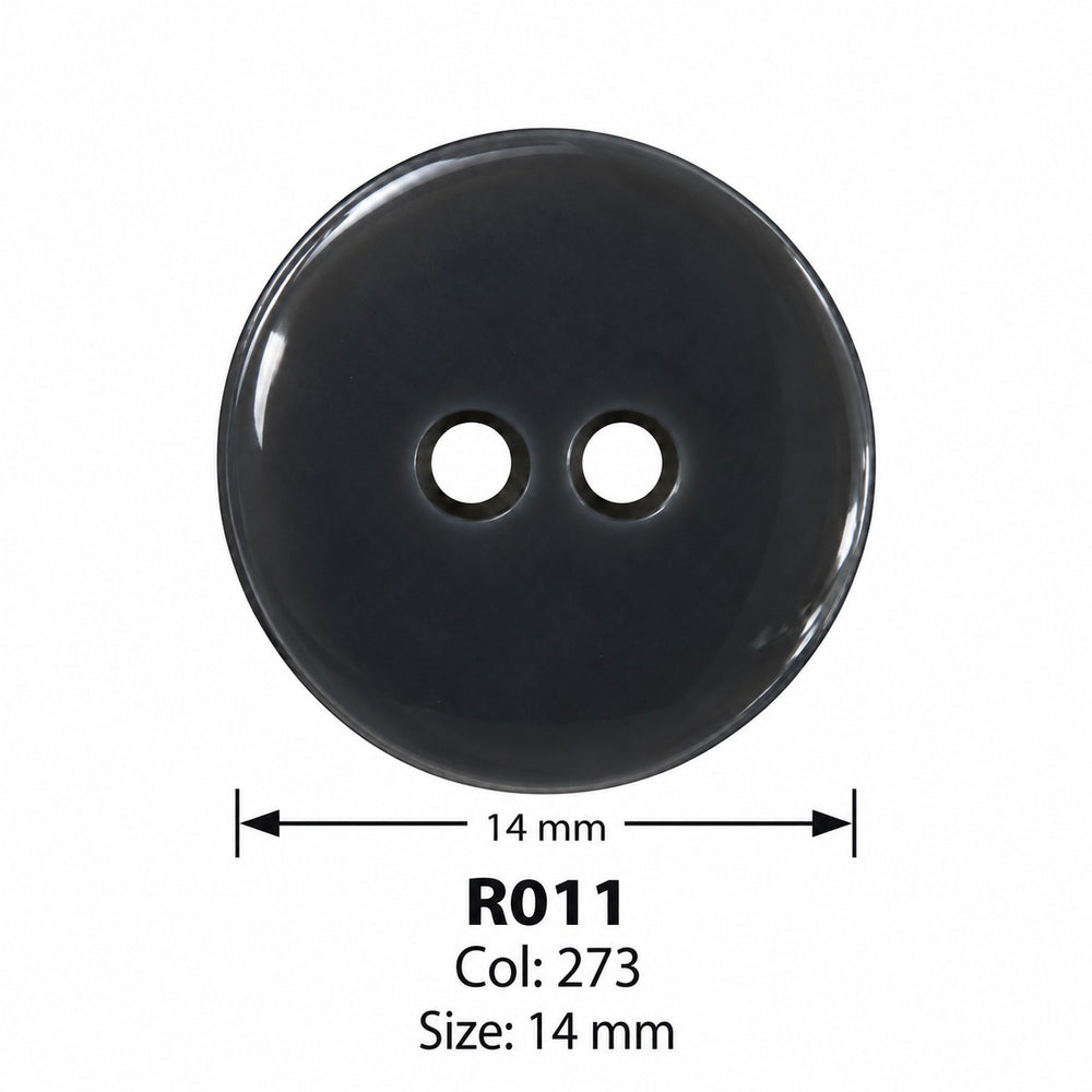 Полиестерно копче R011 col 273 – 2 отвора, сиво – код и размер