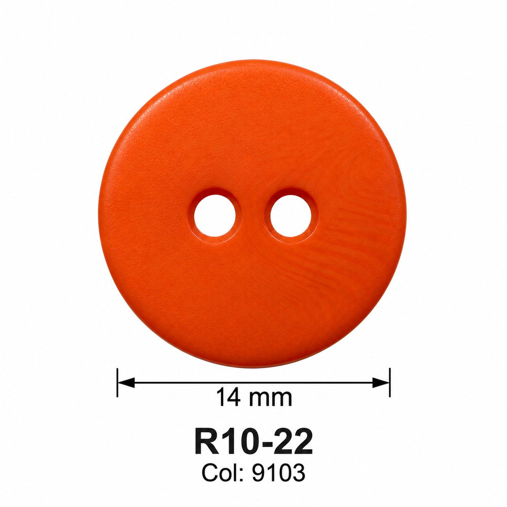 Полиестерно копче R10-22 col 9103 – 2 отвора, оранжево – код и размер
