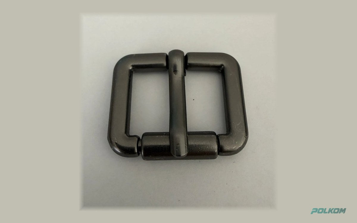 Масивна метална катарама 25 мм с ролка в мат gunmetal – дебелина на метала 5 мм