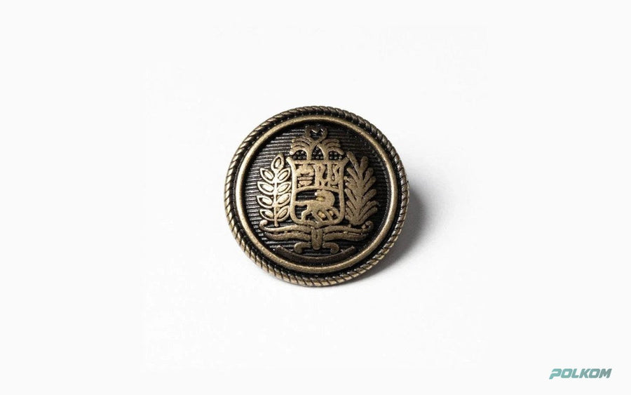 Våbenknapper – metalknapper med våben, løvehoved, krone og anker til blazer, frakke og uniform