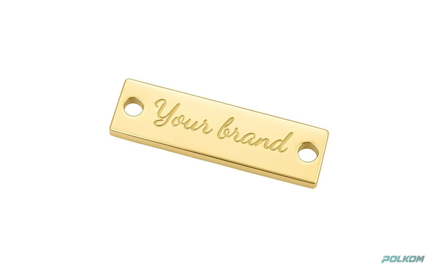 Placche metalliche con logo per abbigliamento – 9 colori, ogni misura e forma
