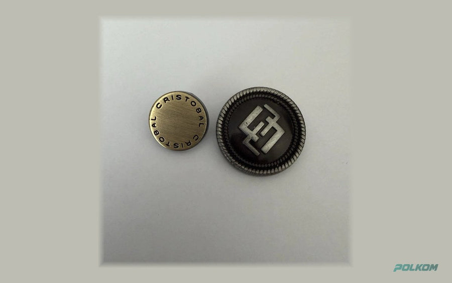 Premium huvuden till tik-tak knappar i zinklegering – 18 och 25 mm, borstad eller antik finish