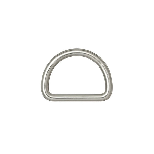 Anello a D in metallo color argento satinato (nickel free) per cinture