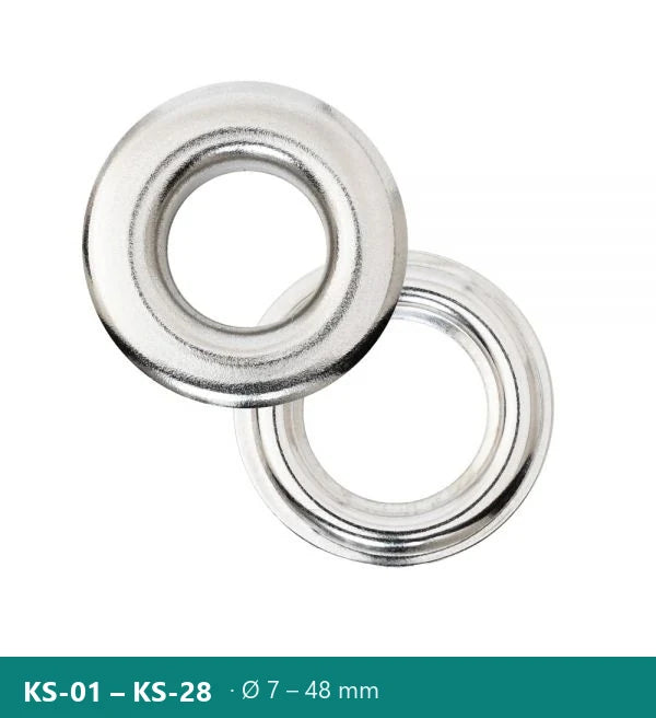 Стандартни месингови капси с шайба, никел – Polkom KS · Ø 7 – 48 mm