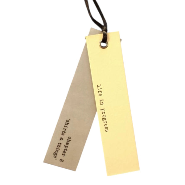 Double pastel hang tag with eyelet and satin ribbon