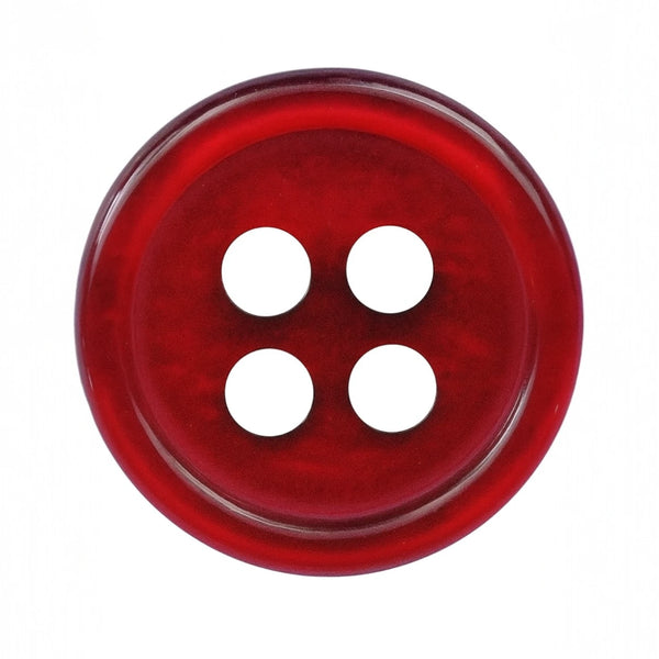 Polyester overhemdknoop met parelmoereffect, 4 gaten – rood