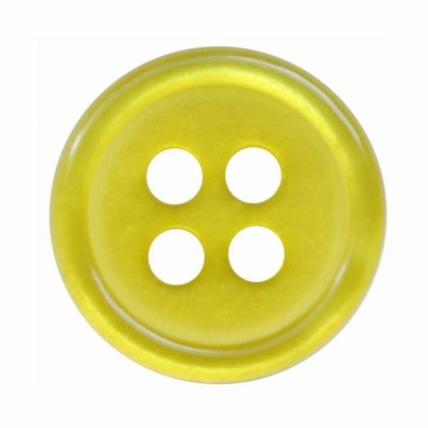 Polyester overhemdknoop met parelmoereffect, 4 gaten – citroengeel