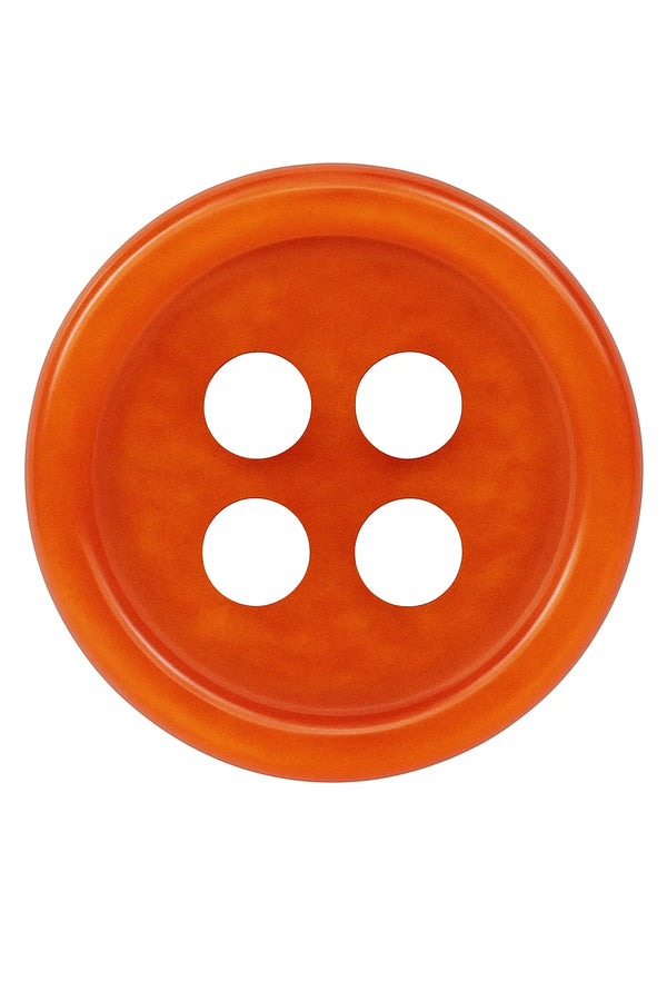 Oranje polyester overhemdknoop met 4 gaten en parelmoereffect voor denim en chambray
