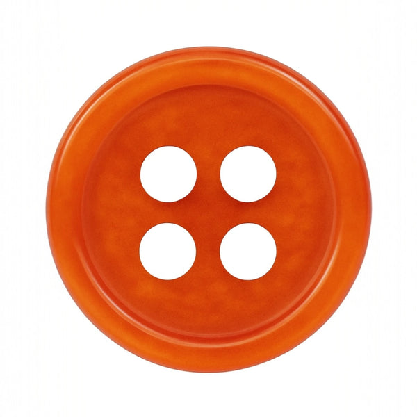 Polyester overhemdknoop met parelmoereffect, 4 gaten – oranje