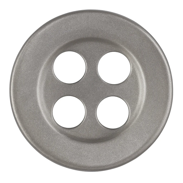 Polyester overhemdknoop met parelmoereffect, 4 gaten – parelgrijs