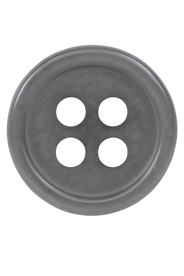 Grijze polyester overhemdknoop met 4 gaten en parelmoereffect voor een zwart of wit overhemd
