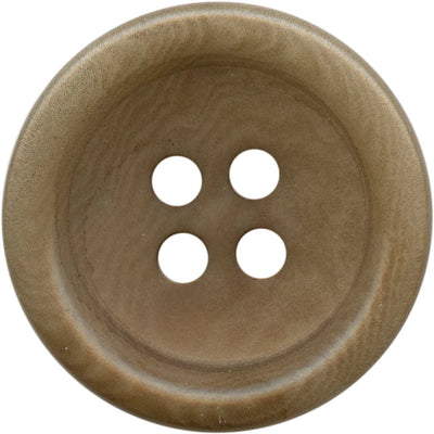Light beige corozo button with 4 holes and rim for linen suits
