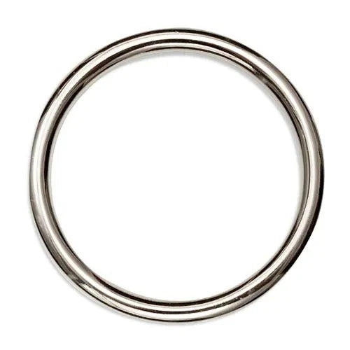 Anello tondo in metallo argento a specchio (nickel free), senza giunzione né saldatura, per borse