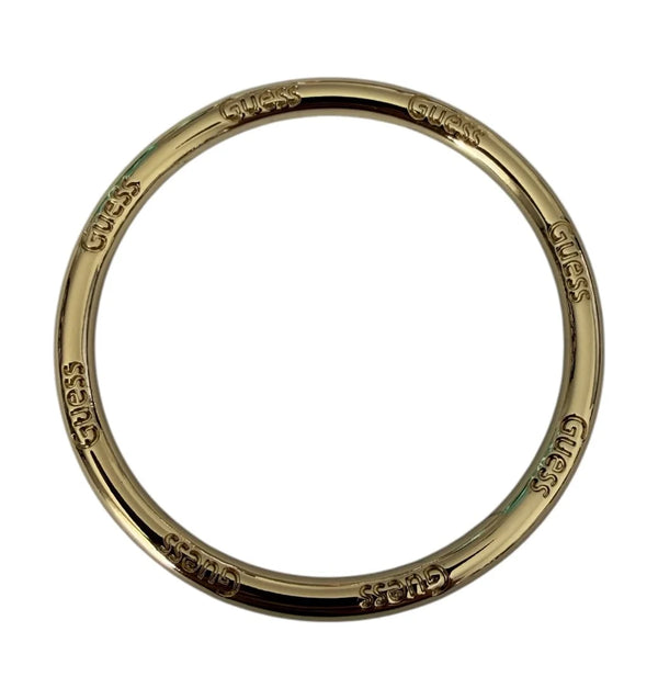 Anello metallico tondo in oro lucido con logo inciso lungo la circonferenza – Ø interno 47 mm