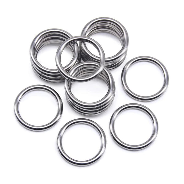 Anelli tondi in metallo in diverse misure – colore nichel (nickel free)