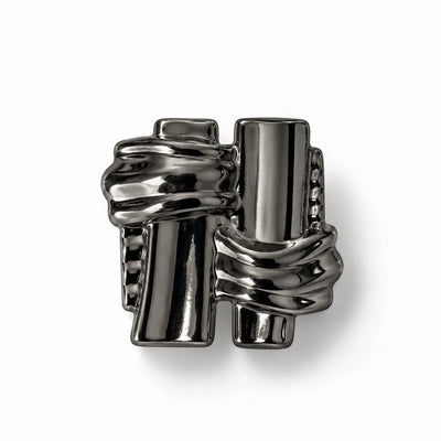 Nasture metalic pătrat „nod” în oxid (gunmetal) pentru rochie de seară