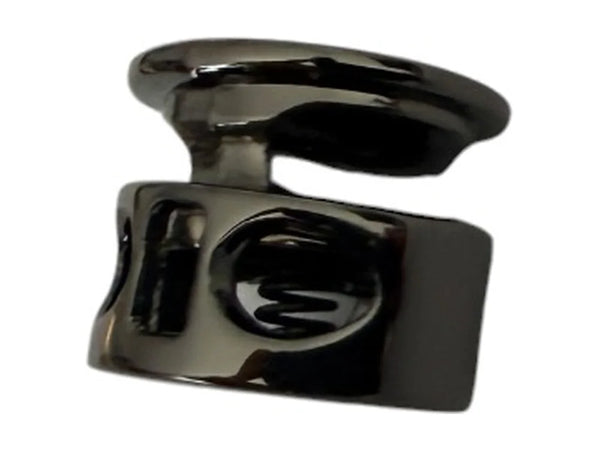 Fermacorda metallico 14 mm gunmetal – vista laterale della piastra a molla