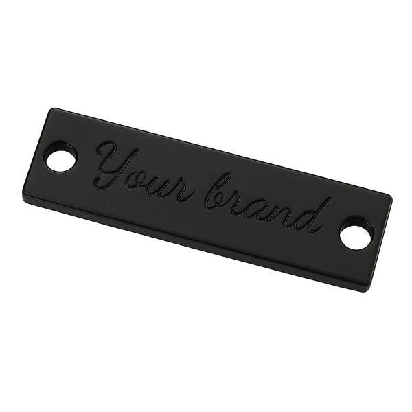 Plaque métallique avec logo gravé – gun metal
