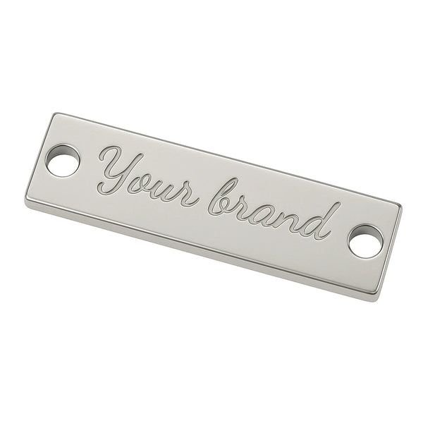 Plaque métallique avec logo gravé – or clair