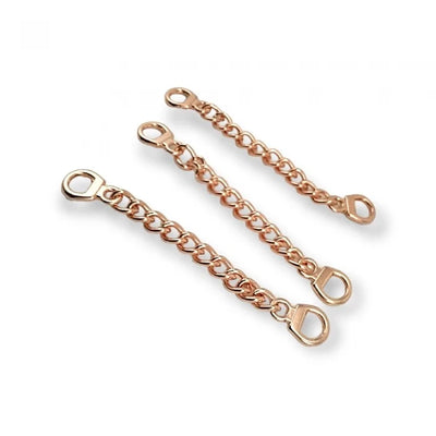 Metal chains with D-rings in rose gold in different lengths