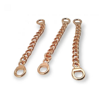 Hanger chains with D-rings in rose gold for the back of a coat