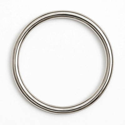 Кръгла лята метална халка в цвят сребро (nickel free) за презрамки и колани