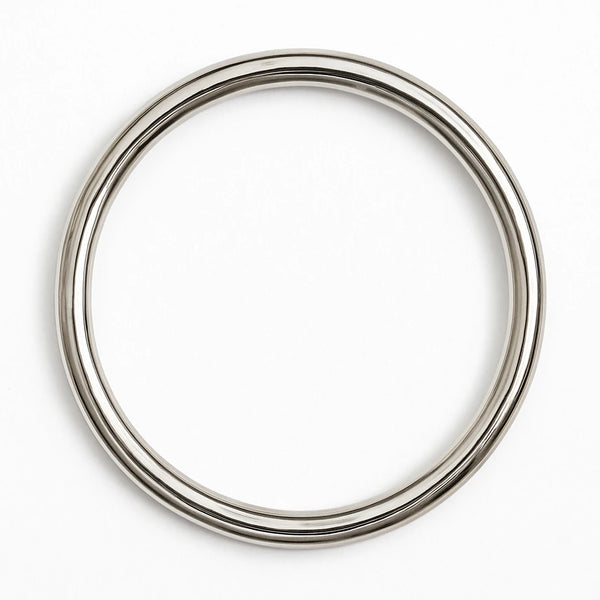 Anello tondo in metallo pressofuso color argento (nickel free) per cinghie e cinture