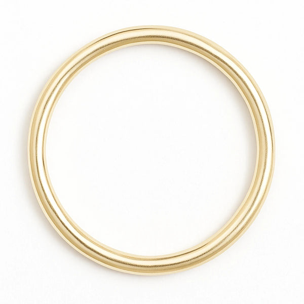 Anello tondo in metallo pressofuso color oro chiaro (champagne) per borse e cinture