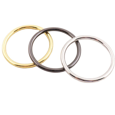 Кръгли метални О-халки в злато, gunmetal и никел (nickel free) за бански и колани