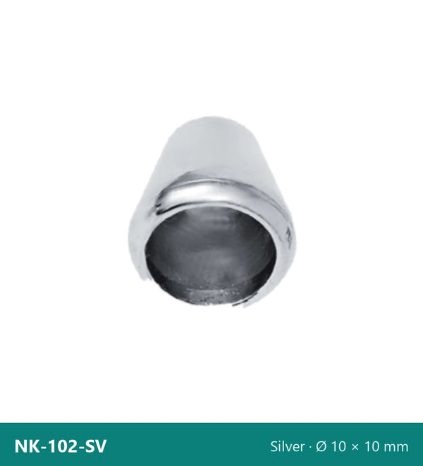 Метален накрайник конусен, широк NK-102-SV – Silver, Ø 10 × 10 mm