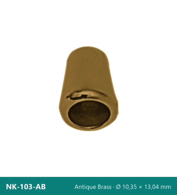 Метален накрайник конусен NK-103-AB – Antique Brass, Ø 10,35 × 13,04 mm