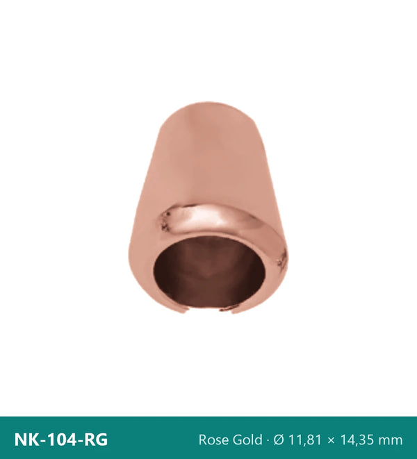 Метален накрайник конусен, висок NK-104-RG – Rose Gold, Ø 11,81 × 14,35 mm