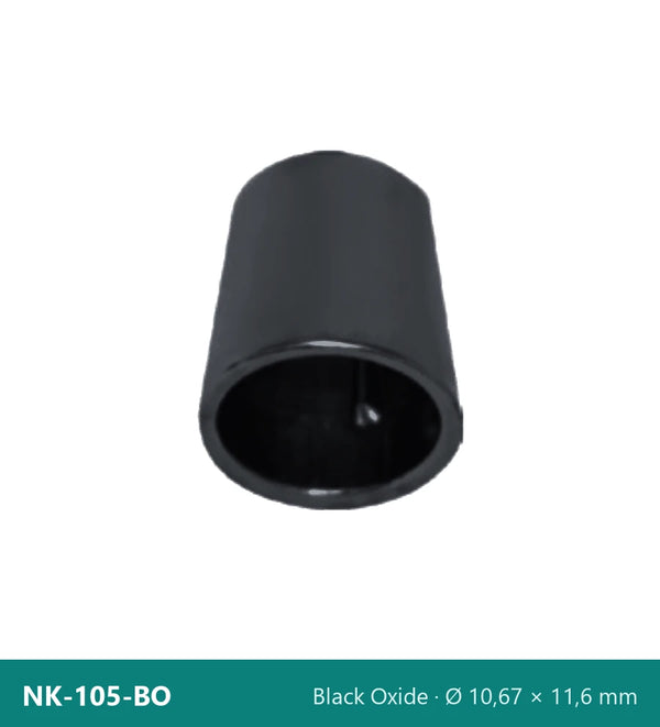 Метален накрайник конусен с фиксиращ щифт NK-105-BO – Black Oxide, Ø 10,67 × 11,6 mm