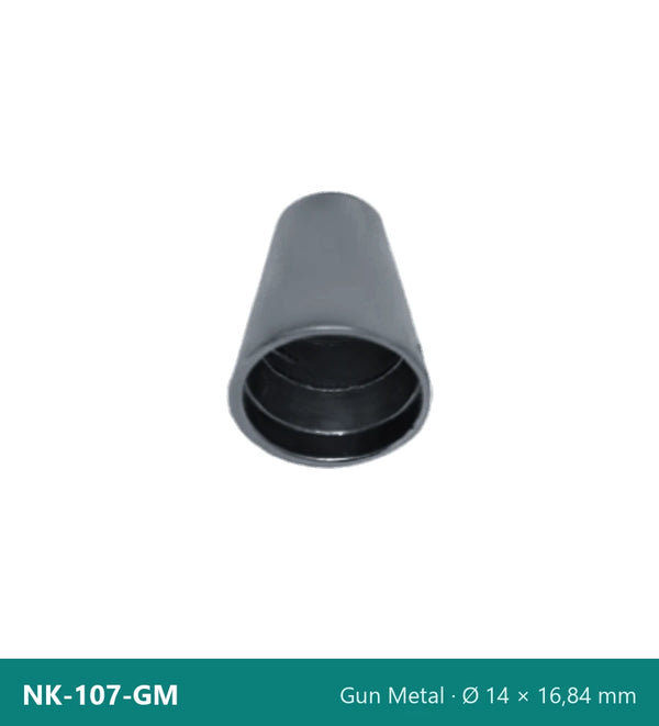 Метален накрайник конусен, голям NK-107-GM – Gun Metal, Ø 14 × 16,84 mm